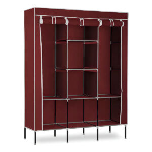 Roupeiro Guarda Roupa Desmontável Organizador Roupas Cor:Vermelho