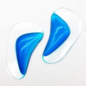 Par Palmilha Gel Arco Plantar Ortopedica Pe Chato Silicone Adesivo Tamanho:Pequeno