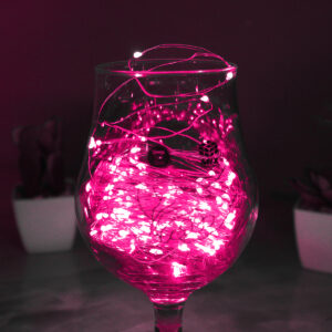 Pisca de LED Fio de Fada 20L 2 Metros A Bateria Natal Ano Novo Cores:Rosa