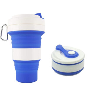 Copo Ecologico Retratil Silicone Grande Dobravel 550ml Cor:Azul