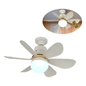 Ventilador De Teto Luz Led Silencioso 40W E27 6 Pás
