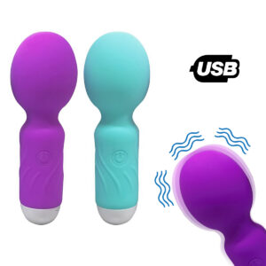 Mini Vibrador Varinha Mágica Estimulador Recarregável USB Cor:Roxo