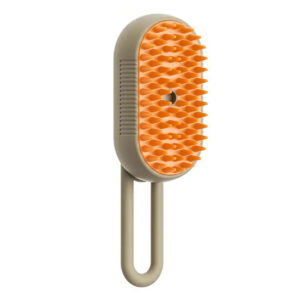 Escova Tira Pelo Vapor Retrátil Pet Usb Recarregável Cão Gato Cor:Laranja
