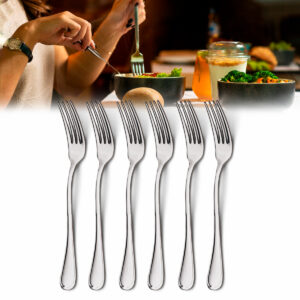 Kit 6 Garfos Aço Inox Talher Mesa Cozinha Buffet Restaurante