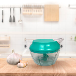 Mini Processador Manual Alimentos Triturador 3 Laminas Corta Legumes Alho Pimenta 300ml Cor:Verde