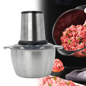 Triturador Alimentos Carne Legumes Eletrico 2L Aço Inox Profissional Voltagem:110v;Capacidade:2L