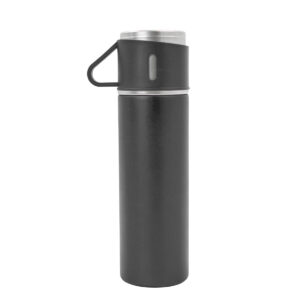 Garrafa Termica Com Copo Parede Dupla Inox Squeeze 500ml Cores:Preto