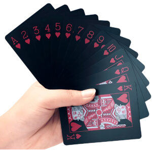 Baralho Black Poker Cartas Jogos Resistente à Água Cor:Vermelho