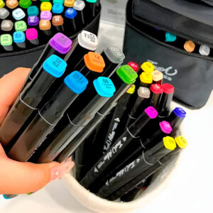 Kit Conjunto Marcadores com Estojo Ponta Dupla 36 Peças