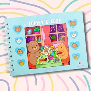 Livrinho para Colorir Comfy and Cozy Capa Dura Cor:Azul