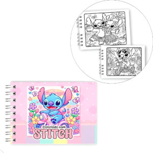 Livrinho para Colorir Colorindo com Stitch Capa Dura Cor:Rosa