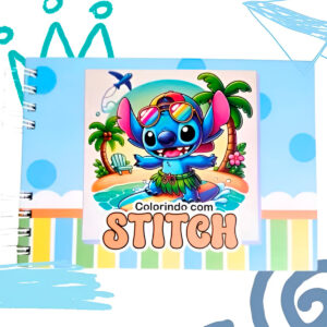 Livrinho para Colorir Colorindo com Stitch Capa Dura Cor:Azul