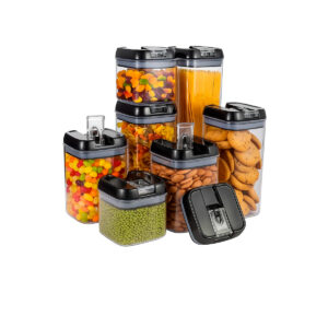 Conjunto 7 Potes Herméticos Vidro Mantimentos Transparente