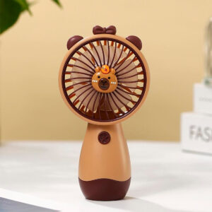 Ventilador de Mão Silencioso Recarregável Portátil USB Cor:Bege