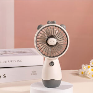 Ventilador de Mão Silencioso Recarregável Portátil USB Cor:Branco