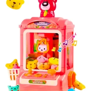 Mini Máquina de Ursinhos Pelúcia Jogo Garra Arcade Cor:Pink